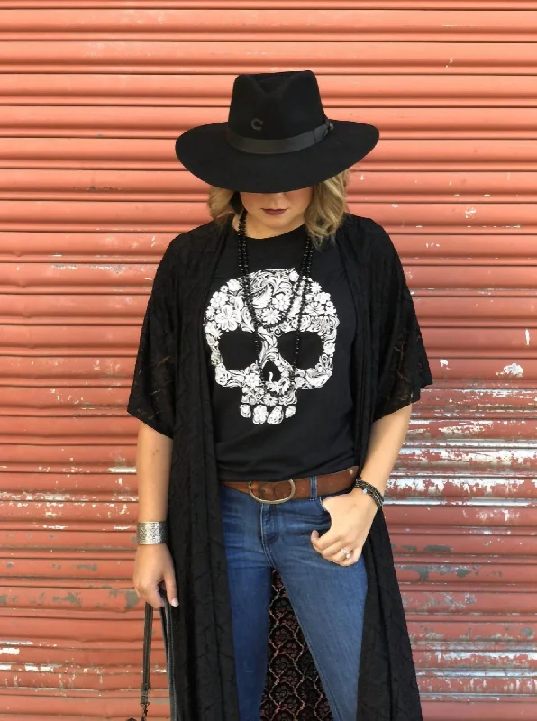 Markdown Madness Sugar Skull Tee In Black