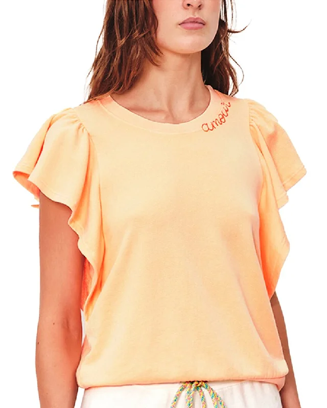 Overstock SUNDRY Amour Flounce Sleeve Sweatshirt