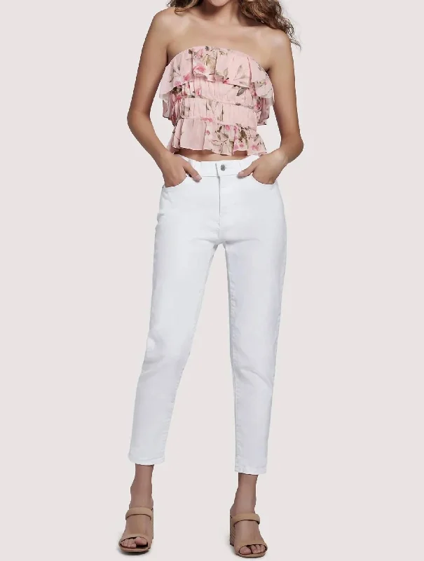 Bargain Bin Sunset Fleurs Top In Coral Floral