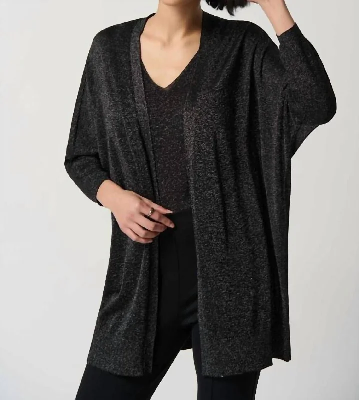 Exclusive Access Sweater Knit And Lurex Two-Piece Set In Black Silver