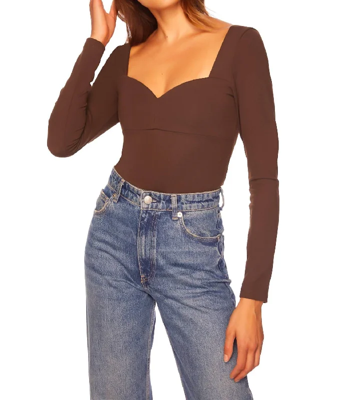 Anniversary Sale Sweetheart Long Sleeve Top In Java