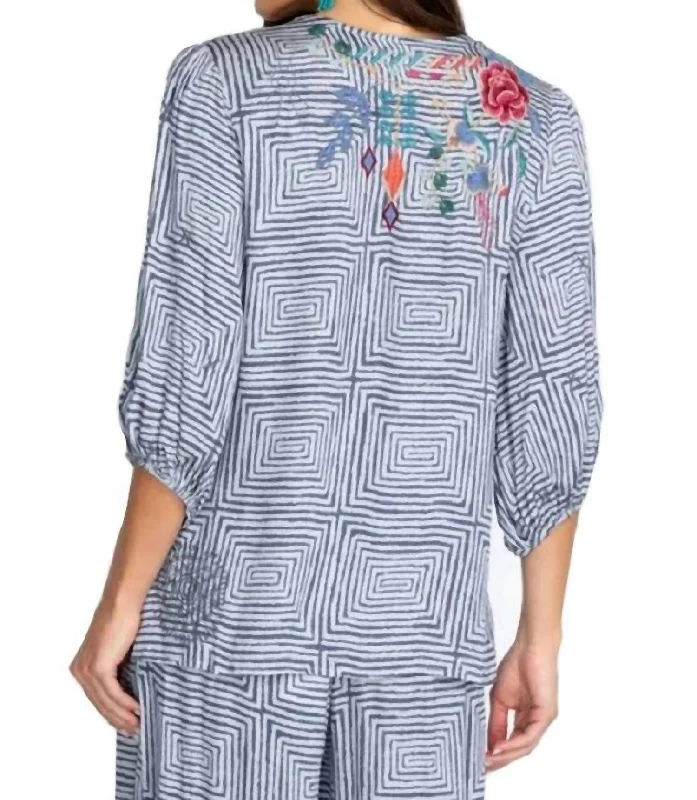 Buy More, Save More Taryn Flowly Tassel Blouse In Multi