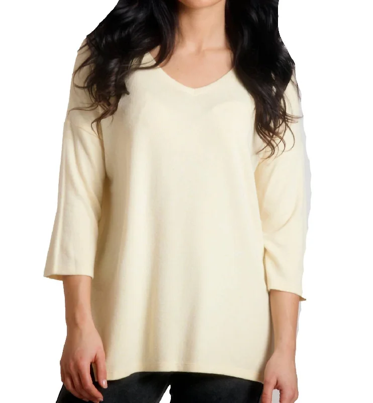 Weekend Deal Tatiana Kashmira 3/4 Sleeve Tunic In Yellow
