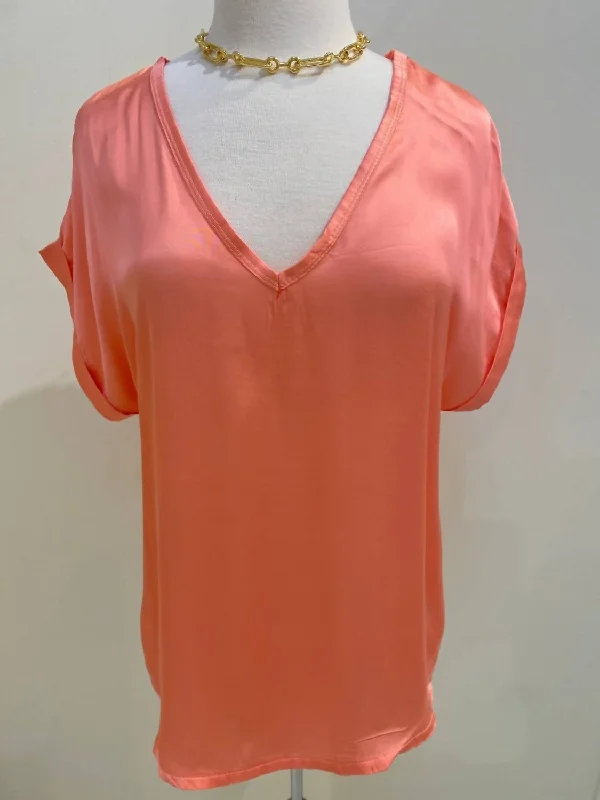Quick Sale Tessa Blouse In Coral