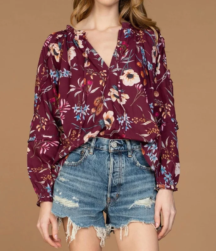 Clearance Sale The Davis Top In Anemone Raspberry
