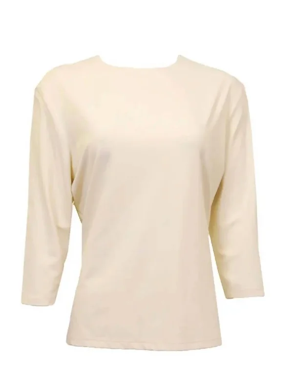 Online Exclusive Three Quarter Sleeve Shell In Cream