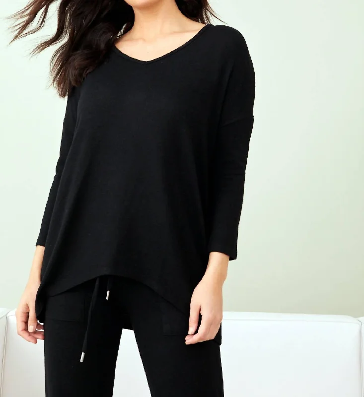 Limited Quantity Tie Dye High-Low Top In Black
