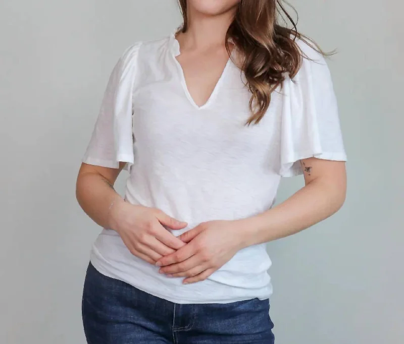 Big Discounts Tierra Flirty Tee Top In White