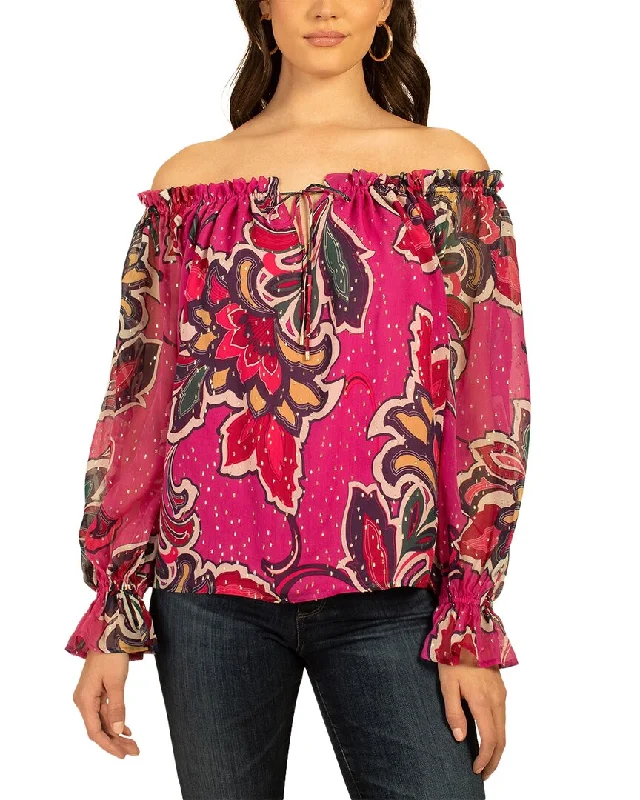 Act Now Trina Turk Indore Silk-Blend Top