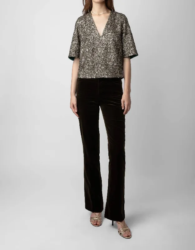 Final Markdown Tytane Sequin Blouse In Bronze