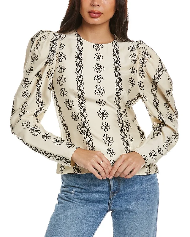 Incredible Offers Ulla Johnson Fil A Coupe Silk-Blend Top