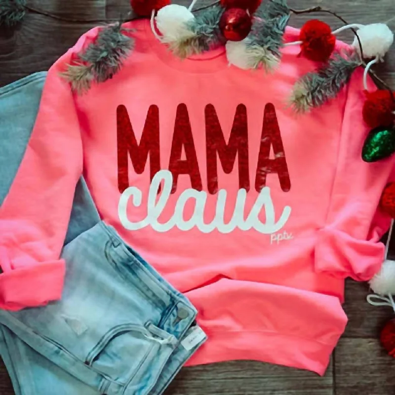 Markdowns Unisex Mama Claus Sweatshirt In Pink Multi