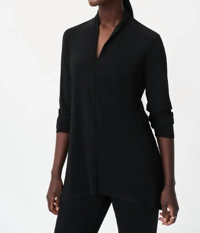 Unmissable Offer V-Neck Tunic In Black