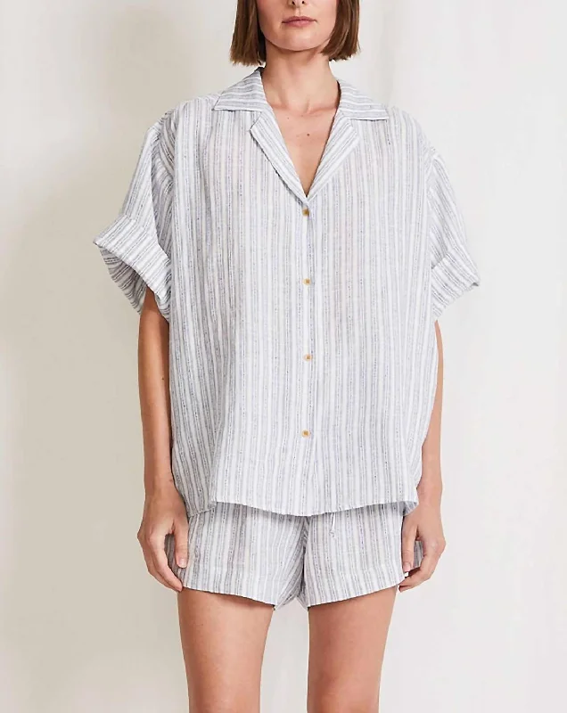 Reduced Prices Valenti Button Up Shirt In Textured Stripe