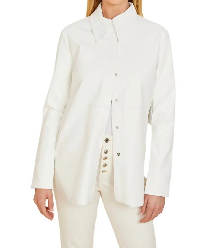 Super Bargain Vegan Leather Shirt In White