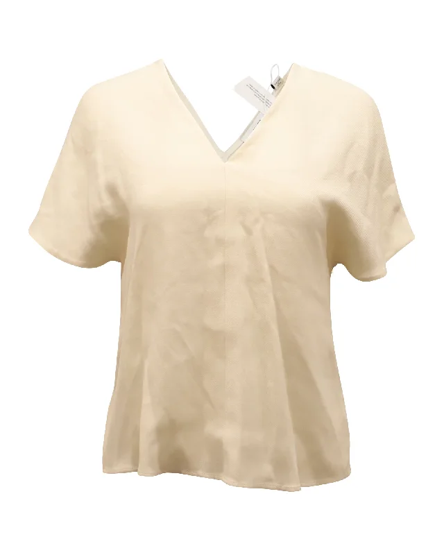Grand Opening Sale Vince V-Neck Blouse in Ivory Viscose