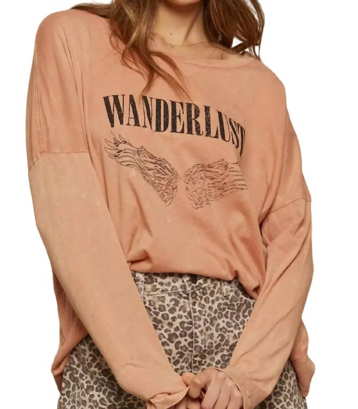 Reduced Prices Wanderlust Long Sleeve Tee In Rose
