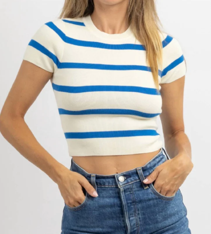 Massive Deals Wednesday Bold Stripe Top In Blue
