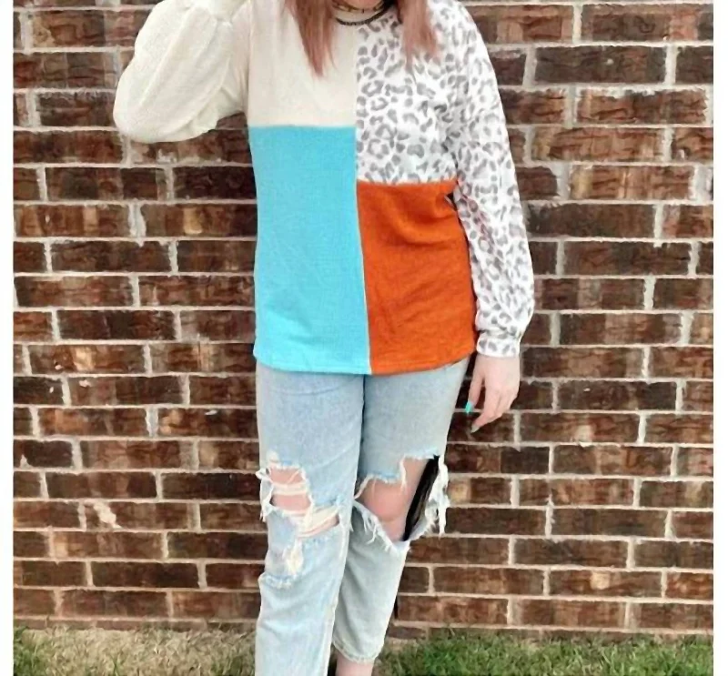 Limited Time Offer Wild About Fall Colorblock Top In Multi
