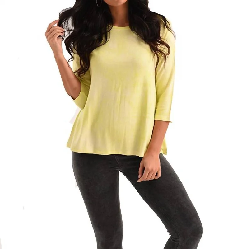 Buy More, Save More Willow 3/4 Tie Dye Kashmira Top In Yellow