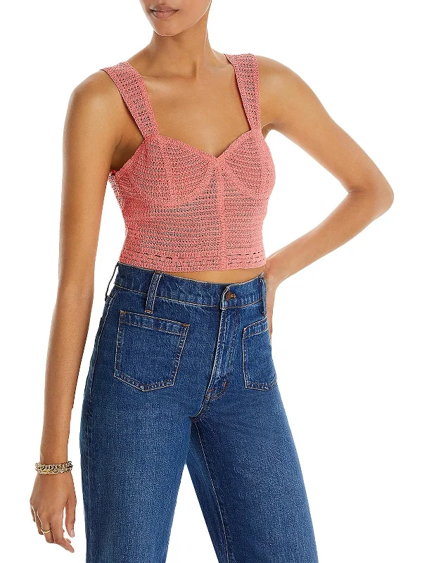 Extra Discounts Womens Cotton Open Stitch Pullover Top