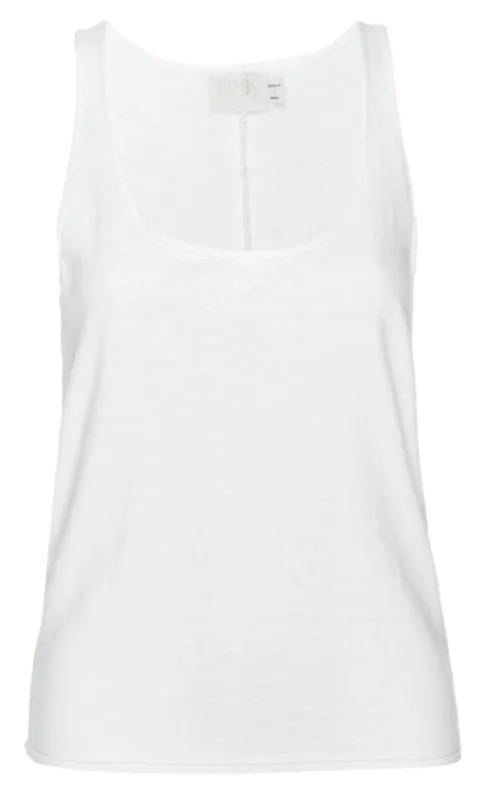 Take Advantage Women's Courtney Raw Racerback Tank In White