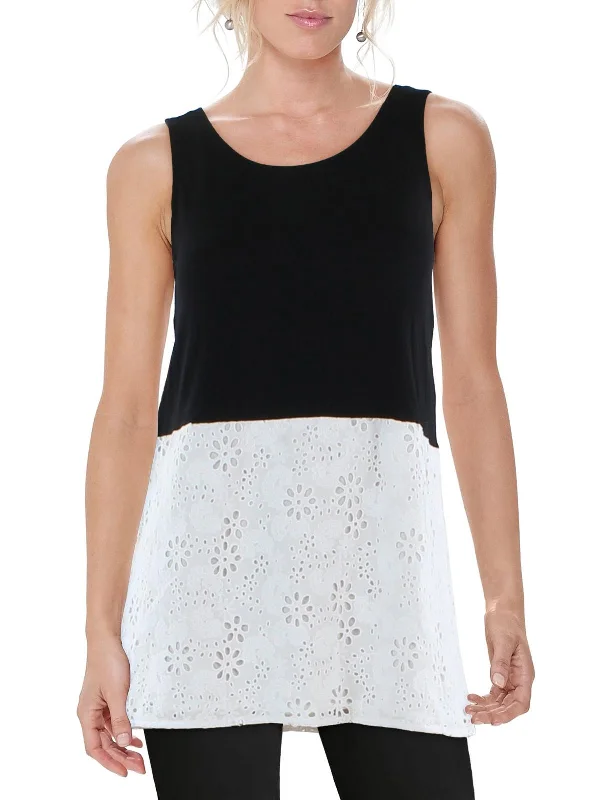 Inventory Reduction Womens Eyelet Embroidered Tank Top