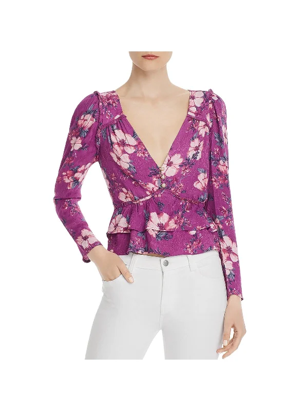 Limited Stock Womens Floral V-Neck Top