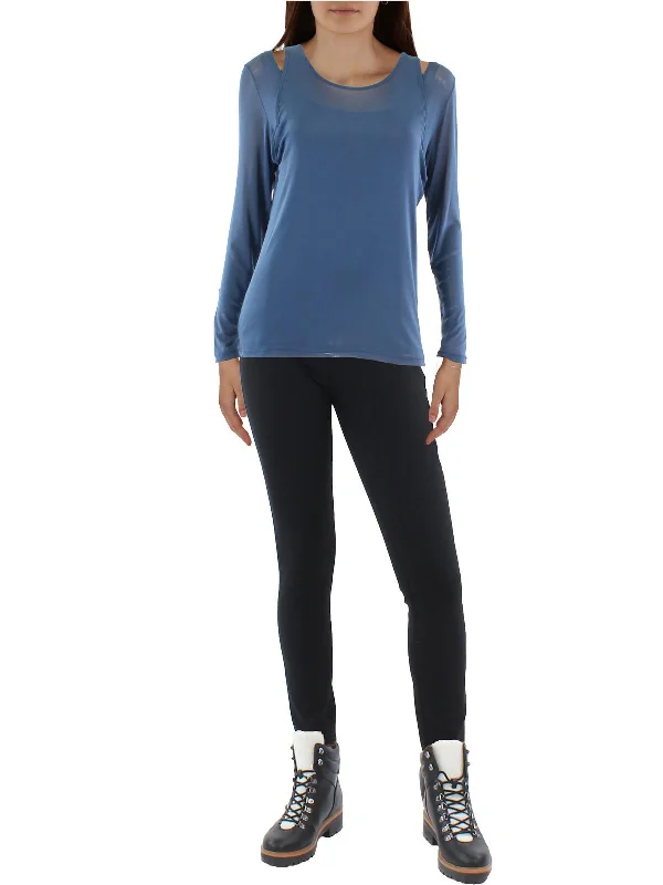 Great Deals Womens Mesh Cutout Blouse