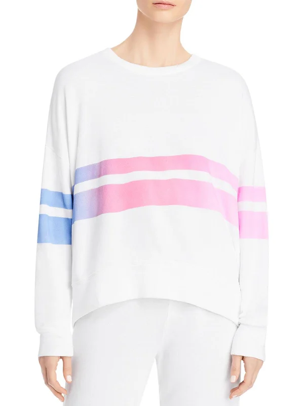 Stock Clearance Womens Ombre Striped Long Sleeved Sweatshirt