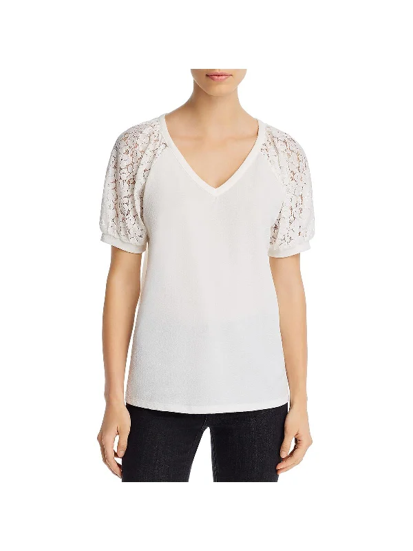 Clearance Event Womens Short Sleeve Lace Top