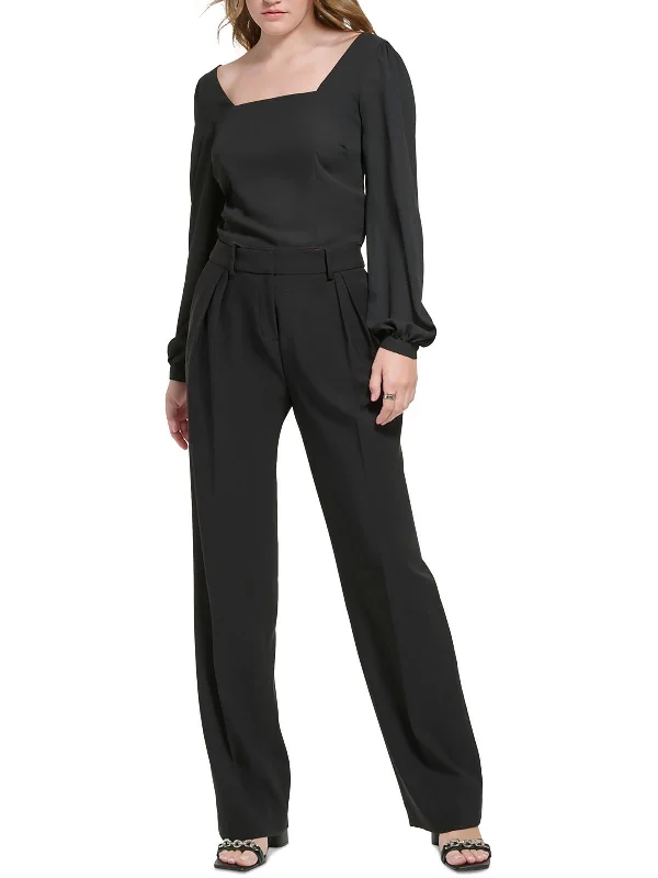 Best Deals Womens Square Neck Blouson Sleeves Blouse