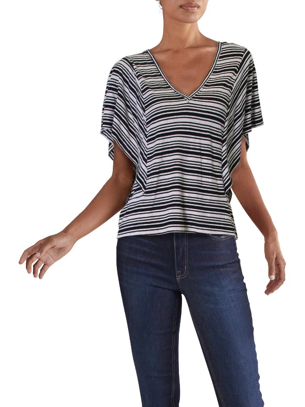 Special Discount Womens Striped Batwing Sleeve Top