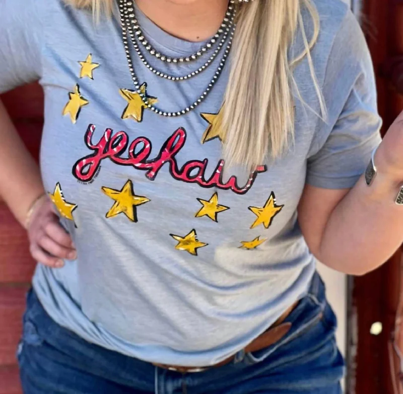 Lowest Price Yeehaw Stars Tee In Grey