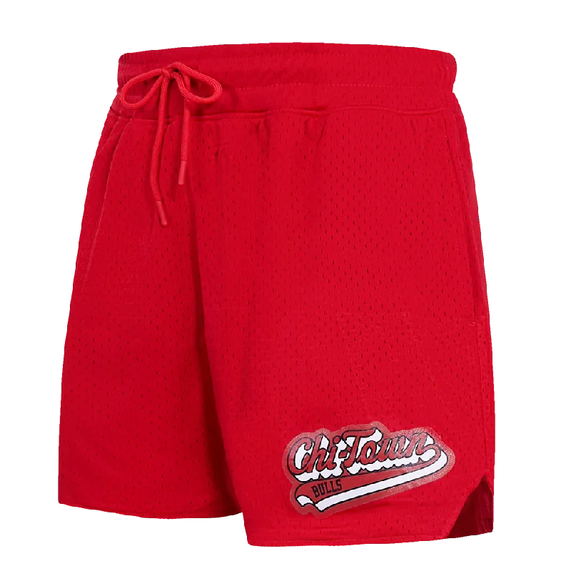 Super Sale NBA CHICAGO BULLS SCRIPT TAIL WOMEN'S MESH SHORT (RED)