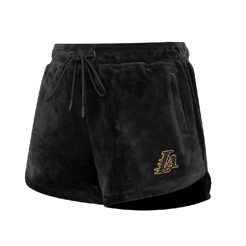 Crazy Savings NBA LOS ANGELES LAKERS CLASSIC WOMEN'S VELOUR SHORT (BLACK)