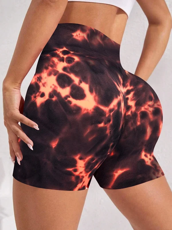 Markdown Madness ZASUWA Female Fire-Desire Hot Tie-dye Scrunch Bum Spandex Gym Quick Dry Booty Shorts Markdown Madness ZASUWA Female Fire-Desire Hot Tie-dye Scrunch Bum Spandex Gym Quick Dry Booty Shorts