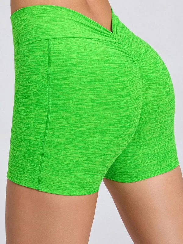 Savings Bonanza ZASUWA Female Deep V Back Pocket Scrunch Bum Shorts