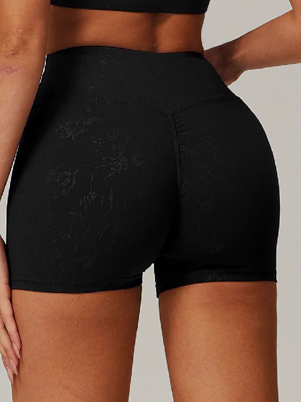 Best Bargains ZASUWA Female High-rise Hot Stamping Print Quick Dry Scrunch Bum Booty Shorts Best Bargains ZASUWA Female High-rise Hot Stamping Print Quick Dry Scrunch Bum Booty Shorts