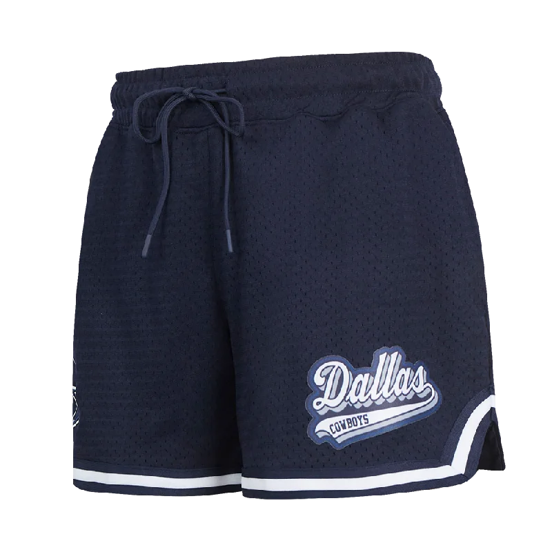Exclusive Preview NFL DALLAS COWBOYS SCRIPT TAIL WOMEN'S MESH TAPE SHORT (MIDNIGHT NAVY)