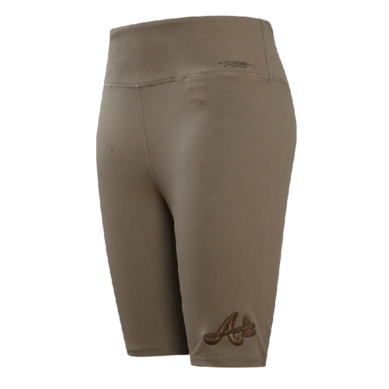 Fantastic Deals MLB ATLANTA BRAVES NEUTRAL JERSEY WOMEN'S BIKE SHORT (TAUPE)