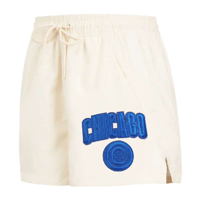 Price Fest MLB CHICAGO CUBS TRIPLE TONAL WOMEN'S WOVEN SHORT (EGGSHELL)