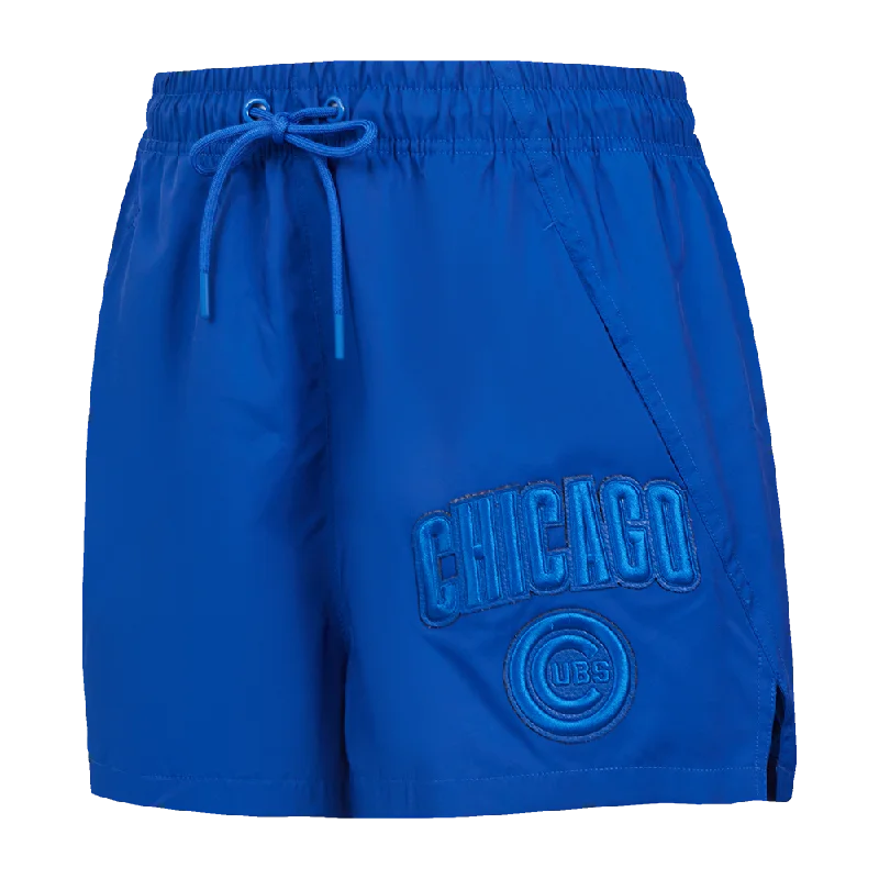 Super Sale MLB CHICAGO CUBS TRIPLE TONAL WOMEN'S WOVEN SHORT (ROYAL BLUE)