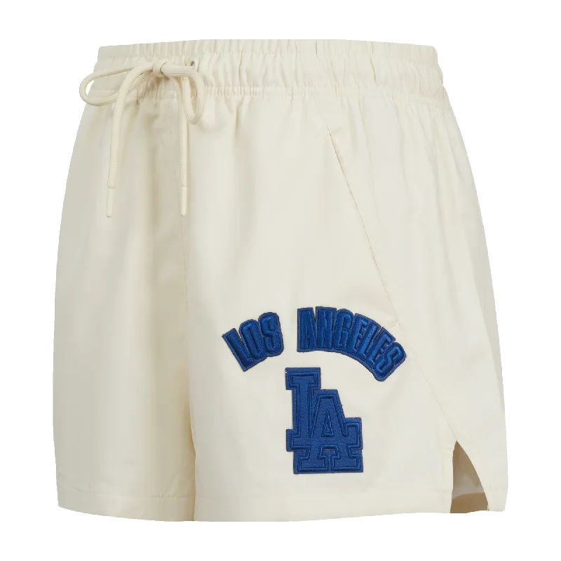 Sneak Peek Sale MLB LOS ANGELES DODGERS TRIPLE TONAL WOMEN'S WOVEN SHORT (EGGSHELL)