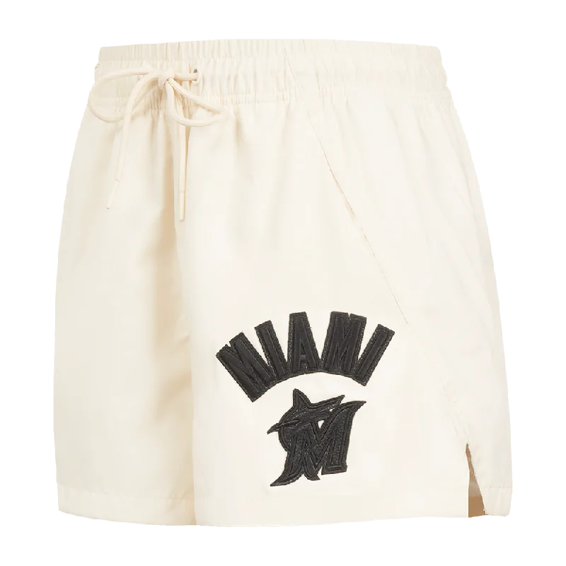Year-End Sale MLB MIAMI MARLINS TRIPLE TONAL WOMEN'S WOVEN SHORT (EGGSHELL)